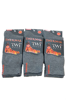 Remsa - Unisex 40-44 Winter Thermal Socks 3 Pack TWİ-01-3 Pack Smoked (1)