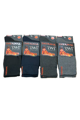 Remsa - Unisex 40-44 Winter Thermal Socks 4 Pack TWİ-01-4 Pack Black Navy Blue Anthracite Smoked (1)
