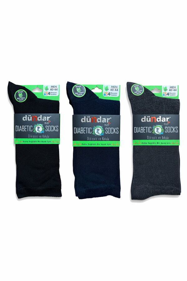 Unisex 3-Pack Seamless Bamboo Socks in Black, Navy, and Anthracite - Thumbnail