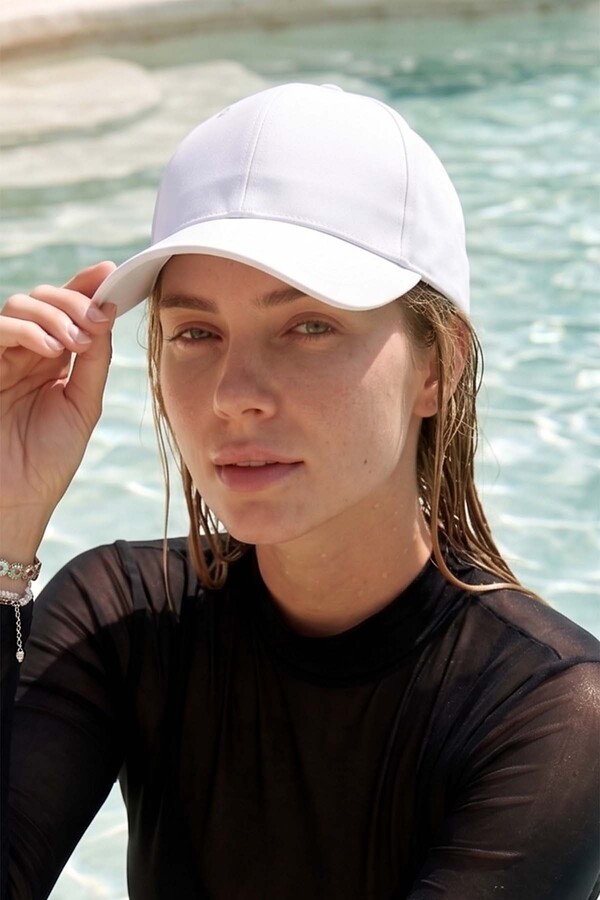 Unisex Basic Kep Şapka 12-1 Beyaz - Thumbnail