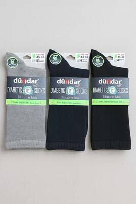 Remsa - Unisex Büyük Numara 45-48 Bambu Çorap Dündar Şeker Çorabı 3'lü Paket Karışık Renkli Laci-Siyah-Gri (1)