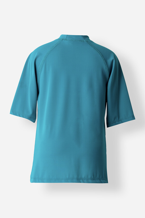 UPF 50+ Kids' Short Sleeve Swim Top in Green | Model 5273 - Thumbnail