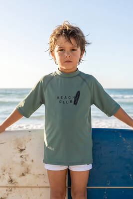 Neopy - UPF 50+ Kids' Short Sleeve Single Top in Khaki | Neopy