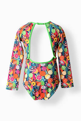 Neopy - UPF 50+ Long Sleeve Short Swimwear Set for Girls, Green (1)