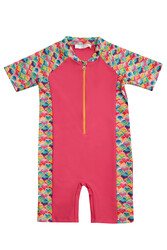 Neopy - UPF 50+ Short Sleeve Swimwear Set for Girls in Fuchsia