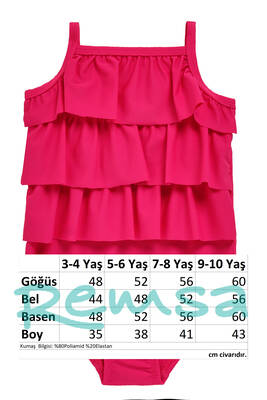 UV Korumalı Askılı Mayo Kız Bebek Yüzücü Mayo 5108 Pembe · 4