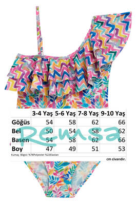 UV Korumalı Askılı Mayo Kız Çocuk Yüzücü Mayo 5221 Pudra · 4