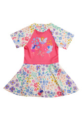 Neopy - UV Protected Girls Fairy Print Swim Dress 5227 White