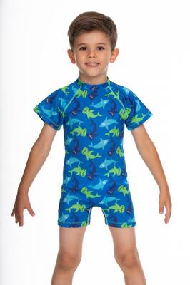 Remsa - UV Protected Jumpsuit Short Sleeve Short Sleeve Kids Baby Swimsuit C64 Shark Shark Remsa - UV Protected Jumpsuit Short Sleeve Short Sleeve Kids Baby Swimsuit C64 Shark Shark