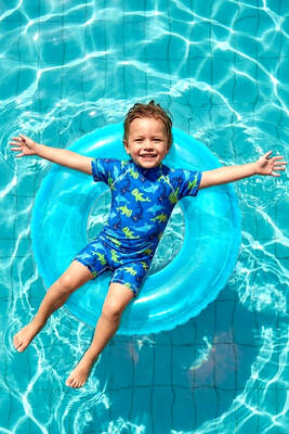 Remsa - UV Protected Jumpsuit Short Sleeve Short Sleeve Kids Baby Swimsuit C64 Shark Shark