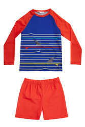 Neopy - UV Protected Long Sleeve Rashguard Set for Kids 5244 Royal Blue