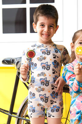 Remsa - UV Protected Long Sleeve Swim Short Set for Kids C94 Aras Trak (1)