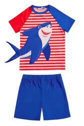 Neopy - UV Protected Shark Print Kids Swim Set 5241 Red