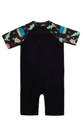 Adasea - UV Protected Short Sleeve Baby Kids Swimsuit 1910 Black (1) Adasea - UV Protected Short Sleeve Baby Kids Swimsuit 1910 Black (1)
