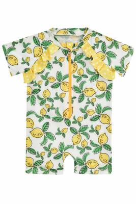 Neopy - UV Protected Short Sleeve Baby Swimsuit Aprıl 5521 White Neopy - UV Protected Short Sleeve Baby Swimsuit Aprıl 5521 White