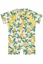 Neopy - UV Protected Short Sleeve Baby Swimsuit Aprıl 5521 White
