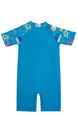 Adasea - UV Protected Short Sleeve Romper Swimsuit For Kids 1910 Blue (1) Adasea - UV Protected Short Sleeve Romper Swimsuit For Kids 1910 Blue (1)