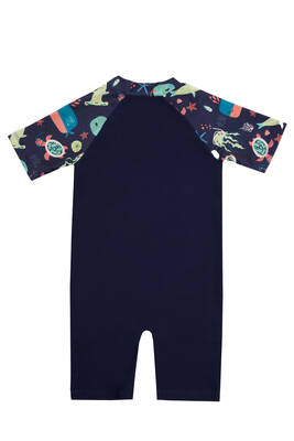 Adasea - UV Protected Short Sleeve Romper Swimsuit For Kids 1910 Dark Navy (1) Adasea - UV Protected Short Sleeve Romper Swimsuit For Kids 1910 Dark Navy (1)