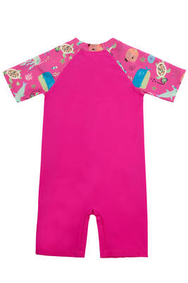 Adasea - UV Protected Short Sleeve Romper Swimsuit For Kids 1910 Fuchsia (1) Adasea - UV Protected Short Sleeve Romper Swimsuit For Kids 1910 Fuchsia (1)