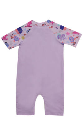 Adasea - UV Protected Short Sleeve Romper Swimsuit For Kids 1910 Lilac (1) Adasea - UV Protected Short Sleeve Romper Swimsuit For Kids 1910 Lilac (1)