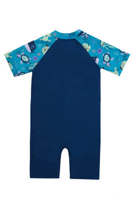 Adasea - UV Protected Short Sleeve Romper Swimsuit For Kids 1910 Navy Blue (1) Adasea - UV Protected Short Sleeve Romper Swimsuit For Kids 1910 Navy Blue (1)