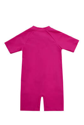 Adasea - UV Protected Short Sleeve Swimsuit Romper Kids Swimsuit Clous 5155 Fuchsia (1) Adasea - UV Protected Short Sleeve Swimsuit Romper Kids Swimsuit Clous 5155 Fuchsia (1)