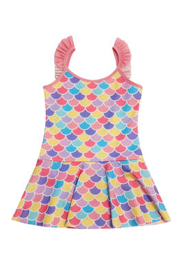 Neopy - UV Protected Strappy Dress Swimsuit for Girls 5223 Yellow Neopy - UV Protected Strappy Dress Swimsuit for Girls 5223 Yellow