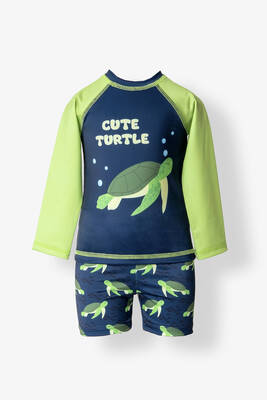 Neopy - UV Protection Long Sleeve Boys Swim Trunks Set 5110 Navy Blue
