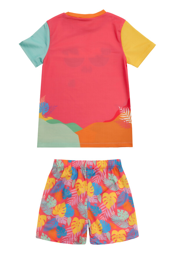 UV Protection Short Sleeve Kids Swimwear Set Mercan - Thumbnail