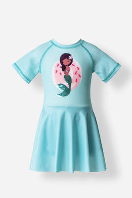 Neopy - UV Protection Short Sleeve Skirted Swimsuit for Girls in Mint