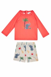 Neopy - UV Protective Short Long Sleeve Kids Baby Swimwear Adrian 5539 Coral