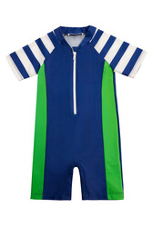 Neopy - UV Protective Short Sleeve Swimwear Set for Kids in Navy with Green Accents 5234