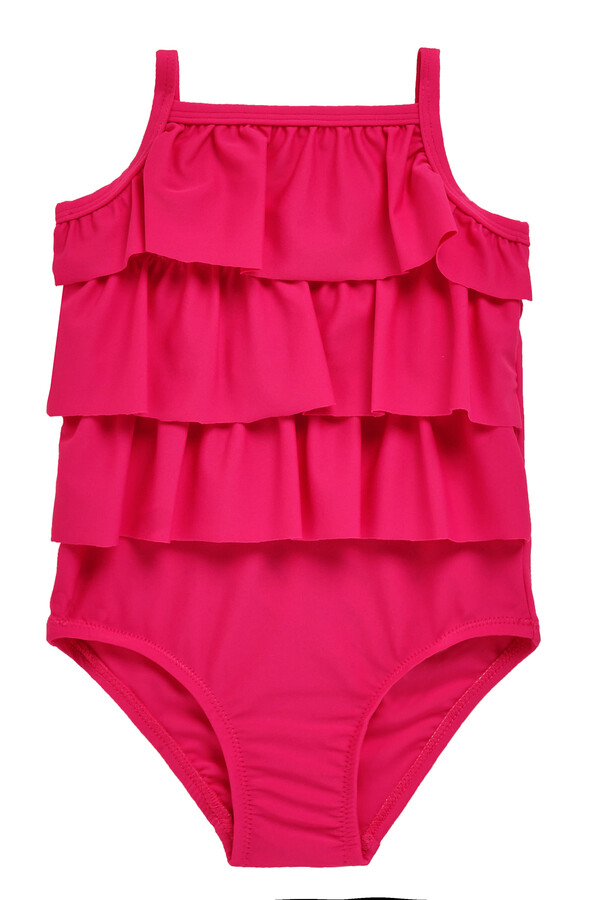 UV Protective Strappy Swimwear Set in Pink - Thumbnail