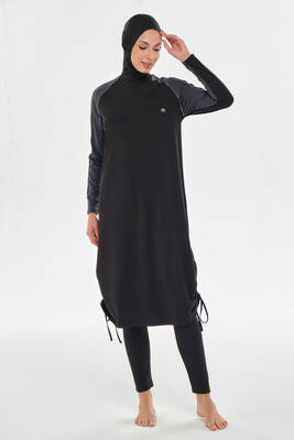 Maresiva - Uzun Tam Boy Tam Kapalı Tesettür Mayo 2116 Siyah (1)