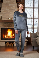Remsa - Velvet Print Pajama Set 25381 Anthracite
