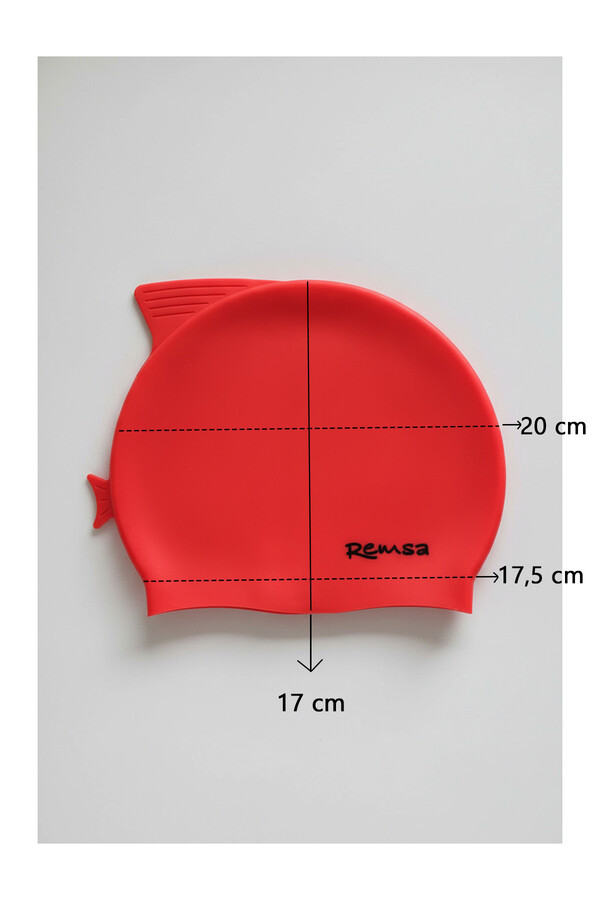 Vibrant Red Silicone Swim Cap for Children - Thumbnail