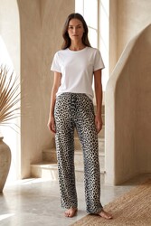 Remsa - Viscose Leopard Print Knit Lounge Bottoms