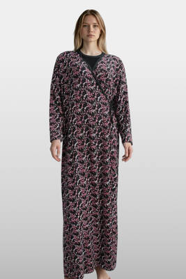 Remsa - Viscose Maxi Modest Dress in Dark Floral Print