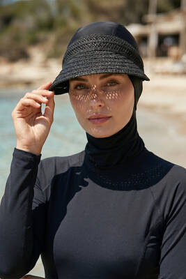 Remsa - Wide Brim Visor Straw Hat Sun Protection 2127 Black (1)