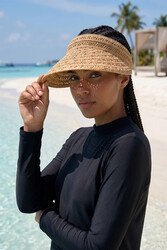 Remsa - Wide Brim Visor Straw Hat Sun Protection Hat 2127 Camel