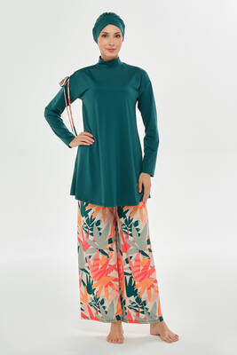 Maresiva - Wide Leg Full Coverage Modest Swimsuit 2115 Emerald Green (1) Maresiva - Wide Leg Full Coverage Modest Swimsuit 2115 Emerald Green (1)