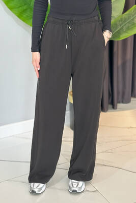 Remsa - Wide Leg Modal Pants With Cut Detail 34352 Black