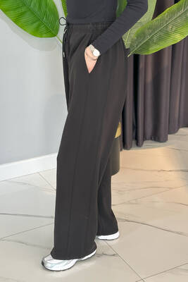 Remsa - Wide Leg Modal Pants With Cut Detail 34352 Black (1)