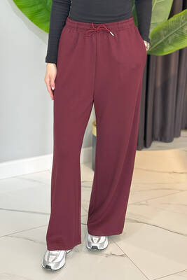 Remsa - Wide Leg Scuba Trousers - Plum