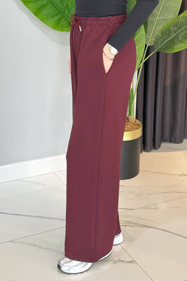Remsa - Wide Leg Scuba Trousers - Plum (1)
