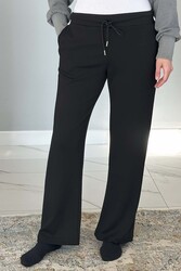Remsa - Wide Leg Women's Sweatpants with Elastic Waist Trouser Look 8015 Black