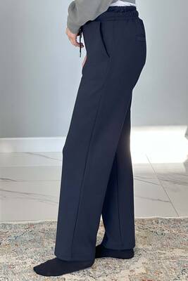 Remsa - Wide Leg Women's Sweatpants with Elastic Waist Trouser Look 8015 Navy Blue (1) Remsa - Wide Leg Women's Sweatpants with Elastic Waist Trouser Look 8015 Navy Blue (1)