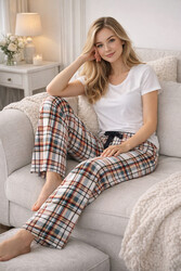 Remsa - Women's Viscose Fabric Satin Single Pajama Bottom 22 Multicolor