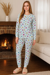 Remsa - Women's Butterfly Print Comfort Pajama Set 0501 Buz Blue