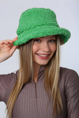 Remsa - Women’s Curly Plush Bucket Hat RKŞ-10 Benetton (1)